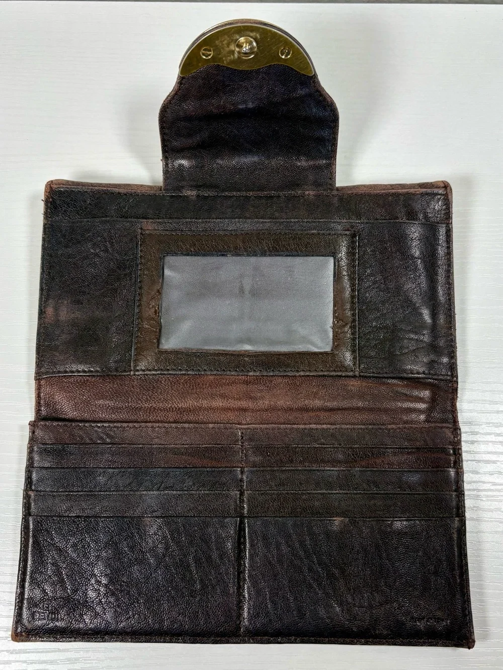 Fendi Zucca Crescent Logo  Wallet
